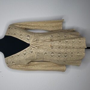 Vintage St John's Bay Open Knit Lacey Babydoll Cover Up Long Top Size M Beachy